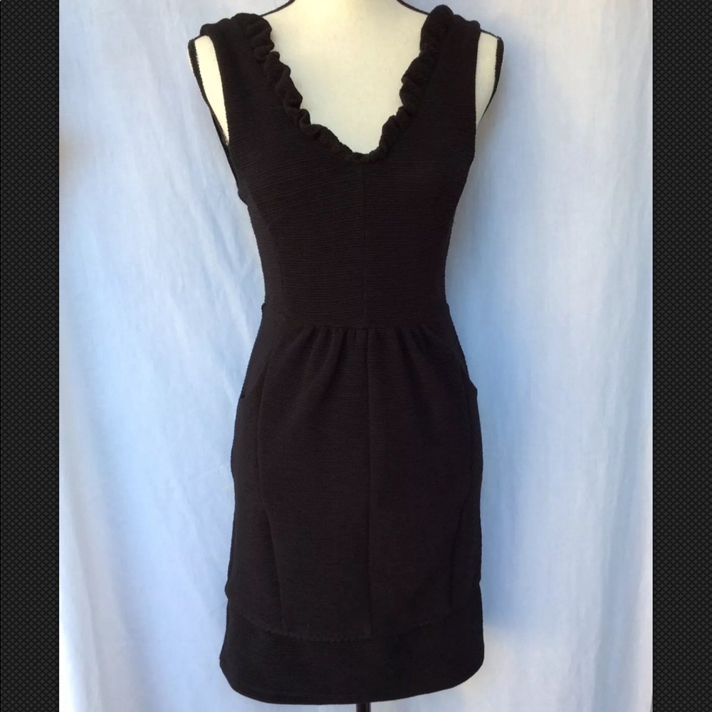 Maeve Anthropologie XS Textured Dress Black